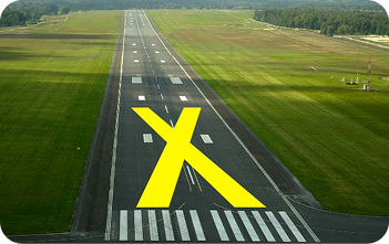 X on runway